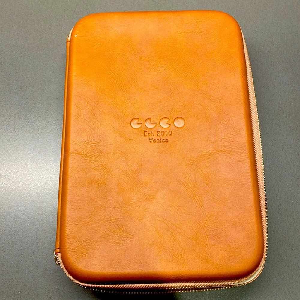 Brand new Garrett Leight Collectors Case in brown-tan leather
